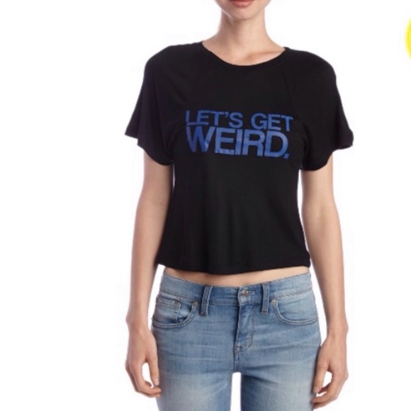 Chrldr Let's get Weird Black Crop Top nwt - Picture 1 of 4